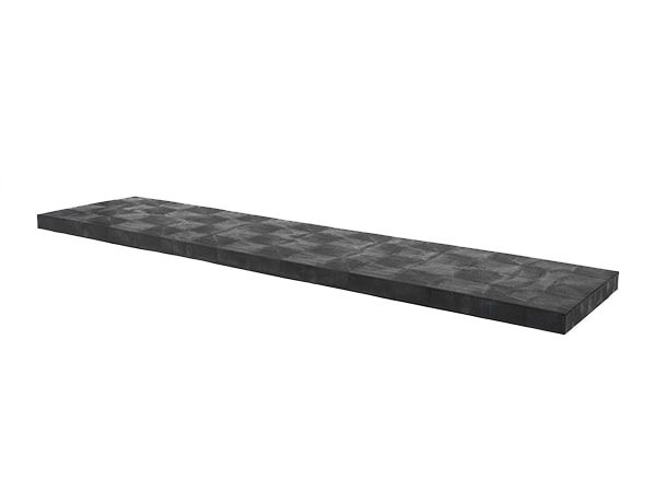 side view of plastic 96x24 Solid Top