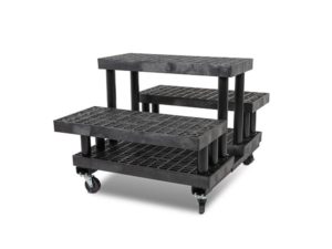 side view of plastic 36-inch Three Step Pyramid Cart