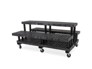 side view of plastic 66-inch Three Step Pyramid Cart