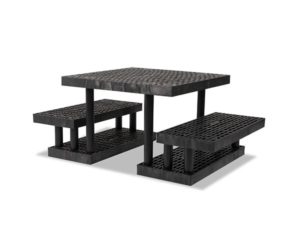 side view of plastic Three Step Wide Pyramid Display 36x59x24