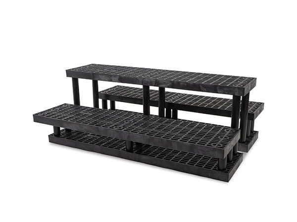 side view of plastic 66-inch Three Step Pyramid