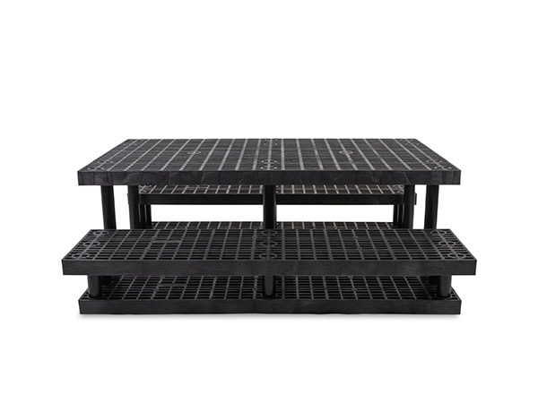 front view of plastic 66-inch Three Step Wide Pyramid