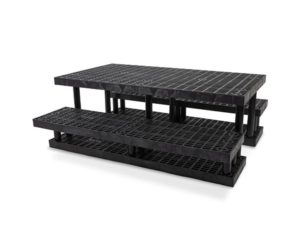 side view of plastic 66-inch Three Step Wide Pyramid