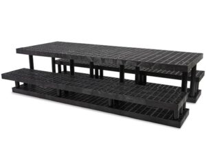 side view of plastic 96-inch Three Step Wide Pyramid