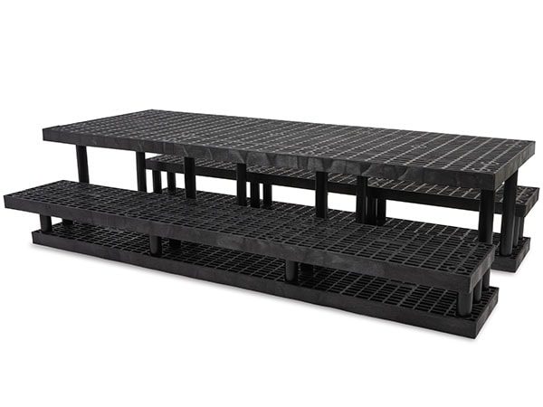 side view of plastic 96-inch Three Step Wide Pyramid