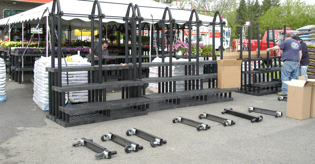 Setting up the displays at McKay's Hardware.